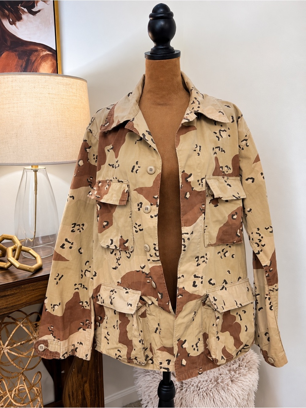 Vintage US Military Chocolate Chip Desert Camo BDU Coat Medium Regular